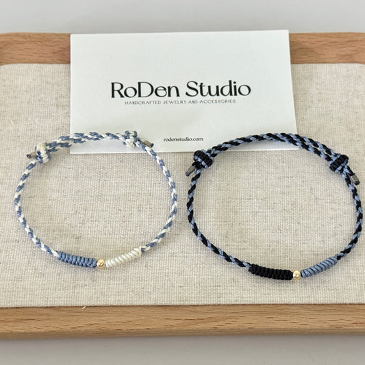 Minimalist Friendship Bracelet Set of 2- Braided Cord Matching Couple Bracelets | Gift for Him | Gift for Her