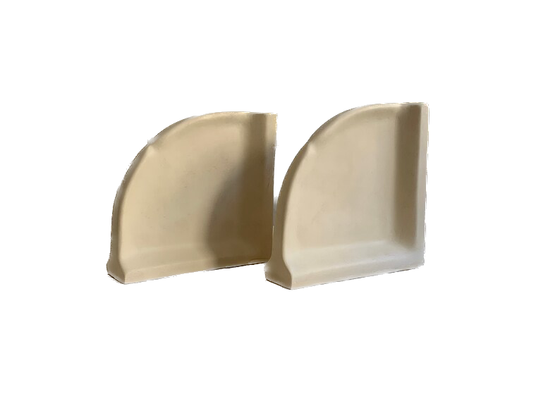 Postmodern Pinched Arc Sculptural Cast Ceramic Bookends