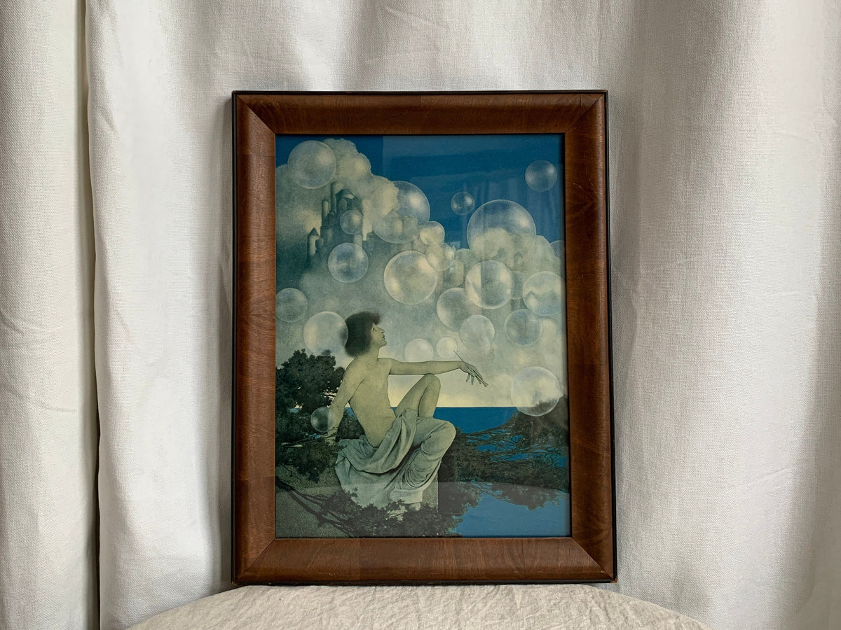 Air Castles Print by Maxfield Parrish, Framed, Early 20th Century, Art Nouveau 1904