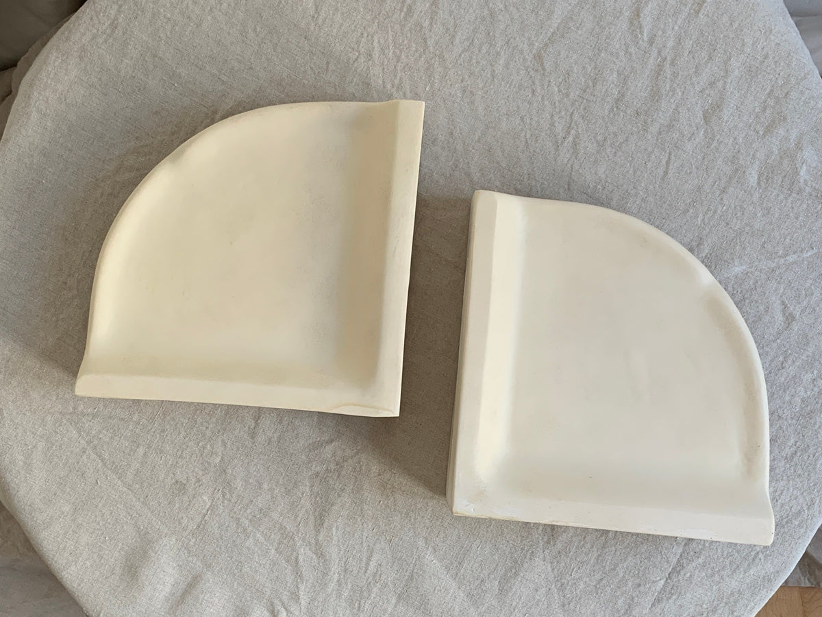 Postmodern Pinched Arc Sculptural Cast Ceramic Bookends