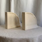 Postmodern Pinched Arc Sculptural Cast Ceramic Bookends